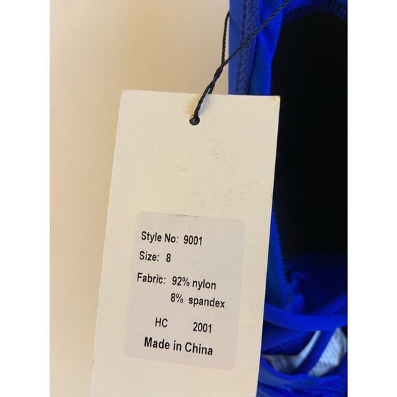 New blue fir pearl bath suit size 8 ruched - Picture 3 of 8